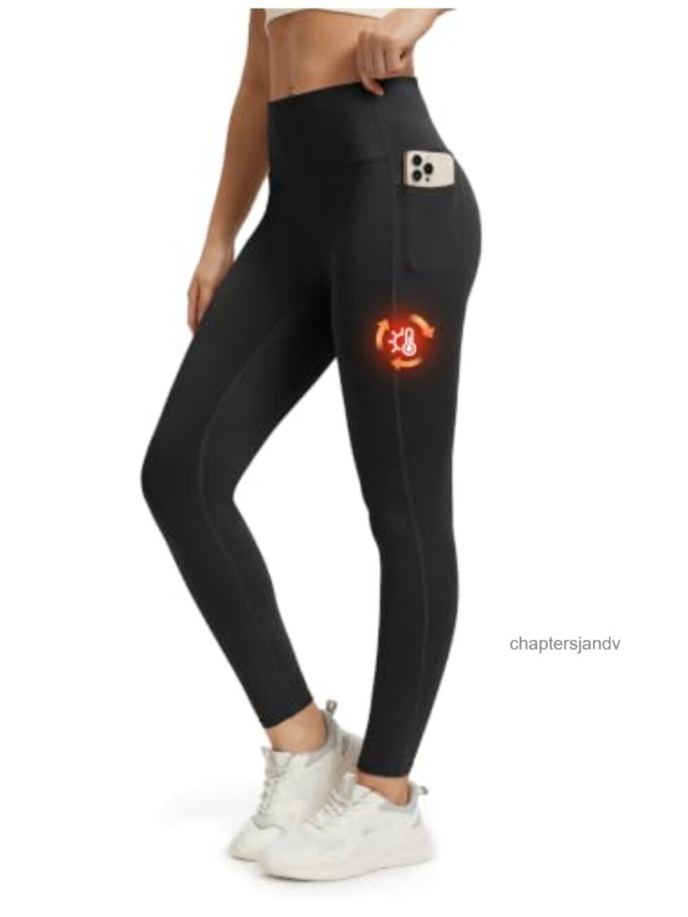Fleece Lined Leggings Women Thermal Yoga Pants Pockets Butt Lifting